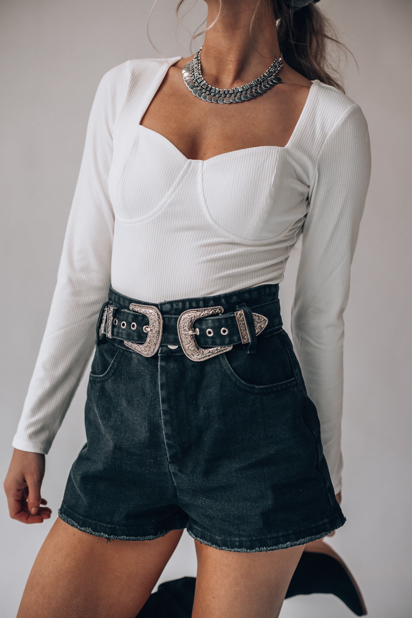 Buckle Up High Waist Shorts FINAL SALE