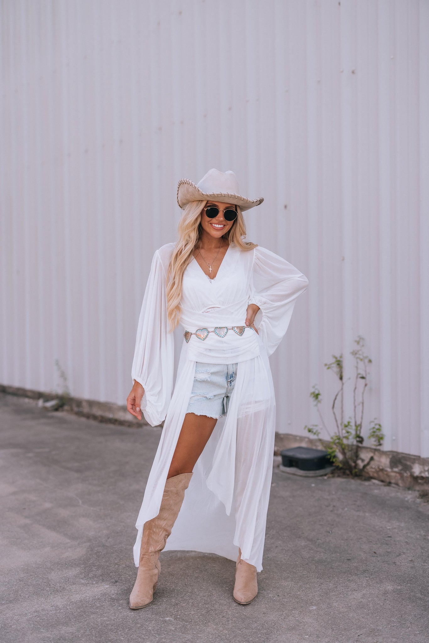 Elsa Sheer Duster Top (Ivory)