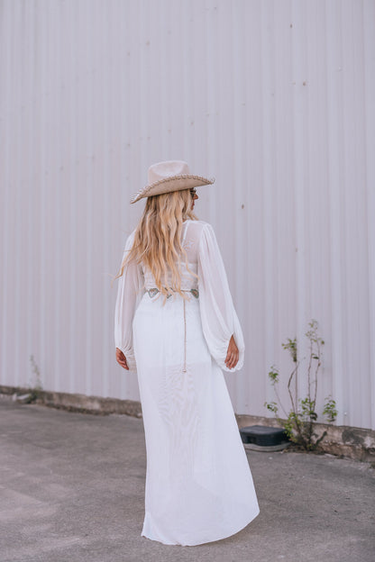 Elsa Sheer Duster Top (Ivory)