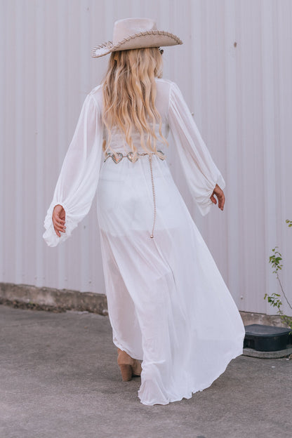 Elsa Sheer Duster Top (Ivory)