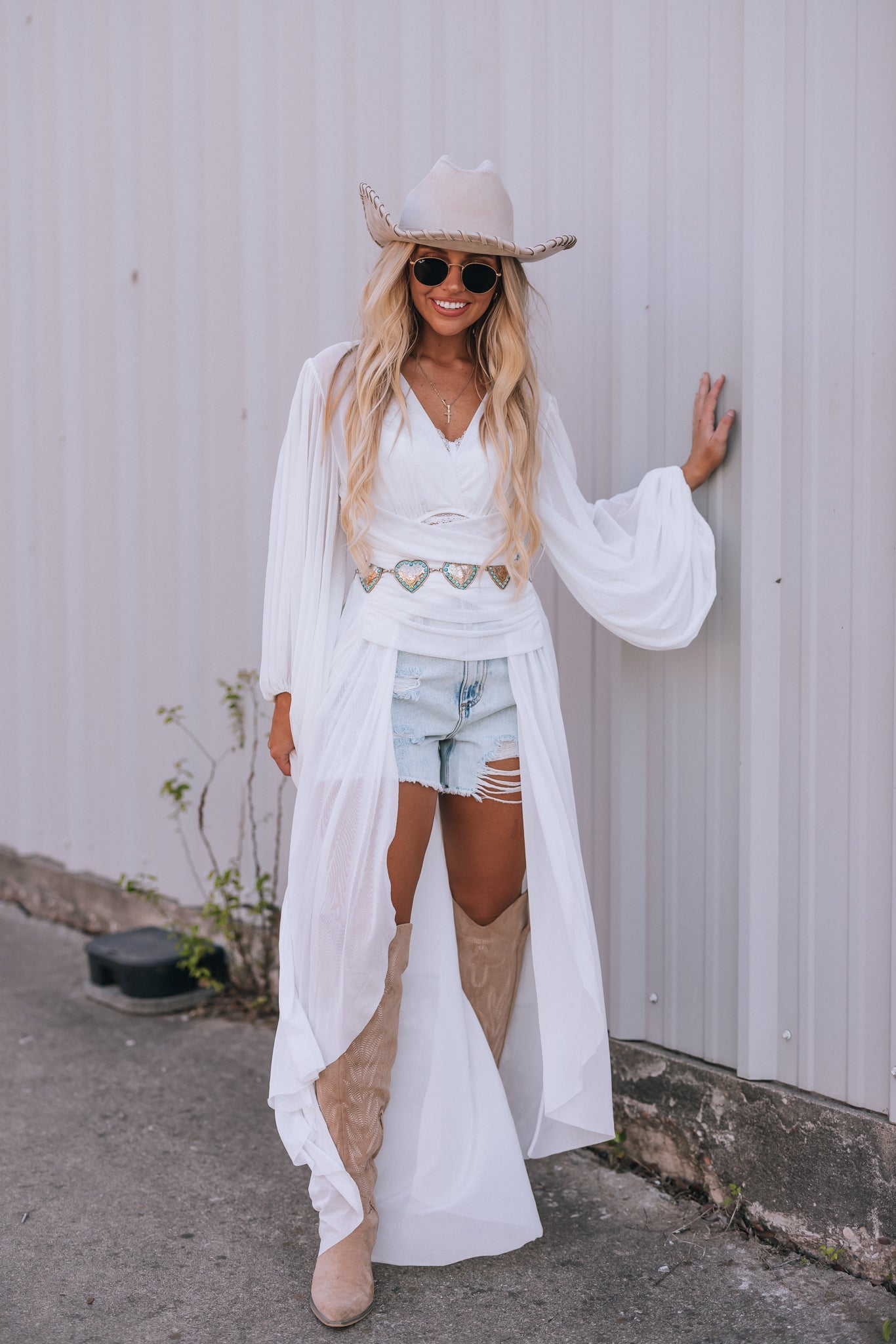 Elsa Sheer Duster Top (Ivory)