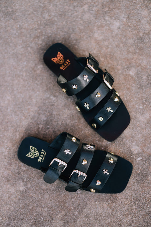 Golden Hour Charm Sandal (Black)