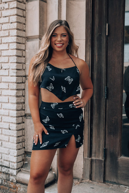 Fly Away Butterfly Mini Skirt FINAL SALE