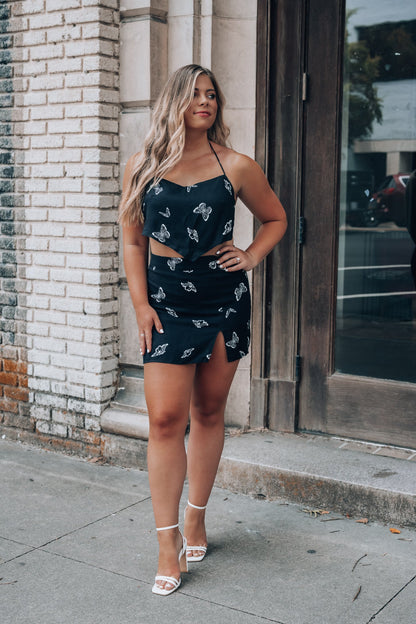 Fly Away Butterfly Mini Skirt FINAL SALE