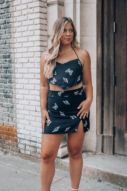 Fly Away Butterfly Mini Skirt FINAL SALE