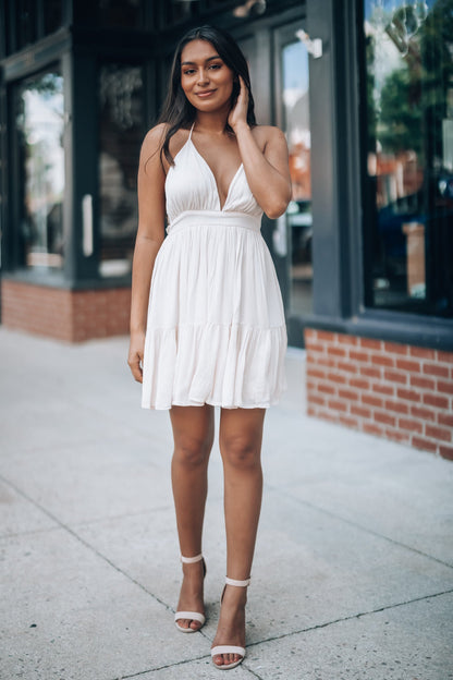 Ryan Halter Mini Dress (Oatmeal) FINAL SALE