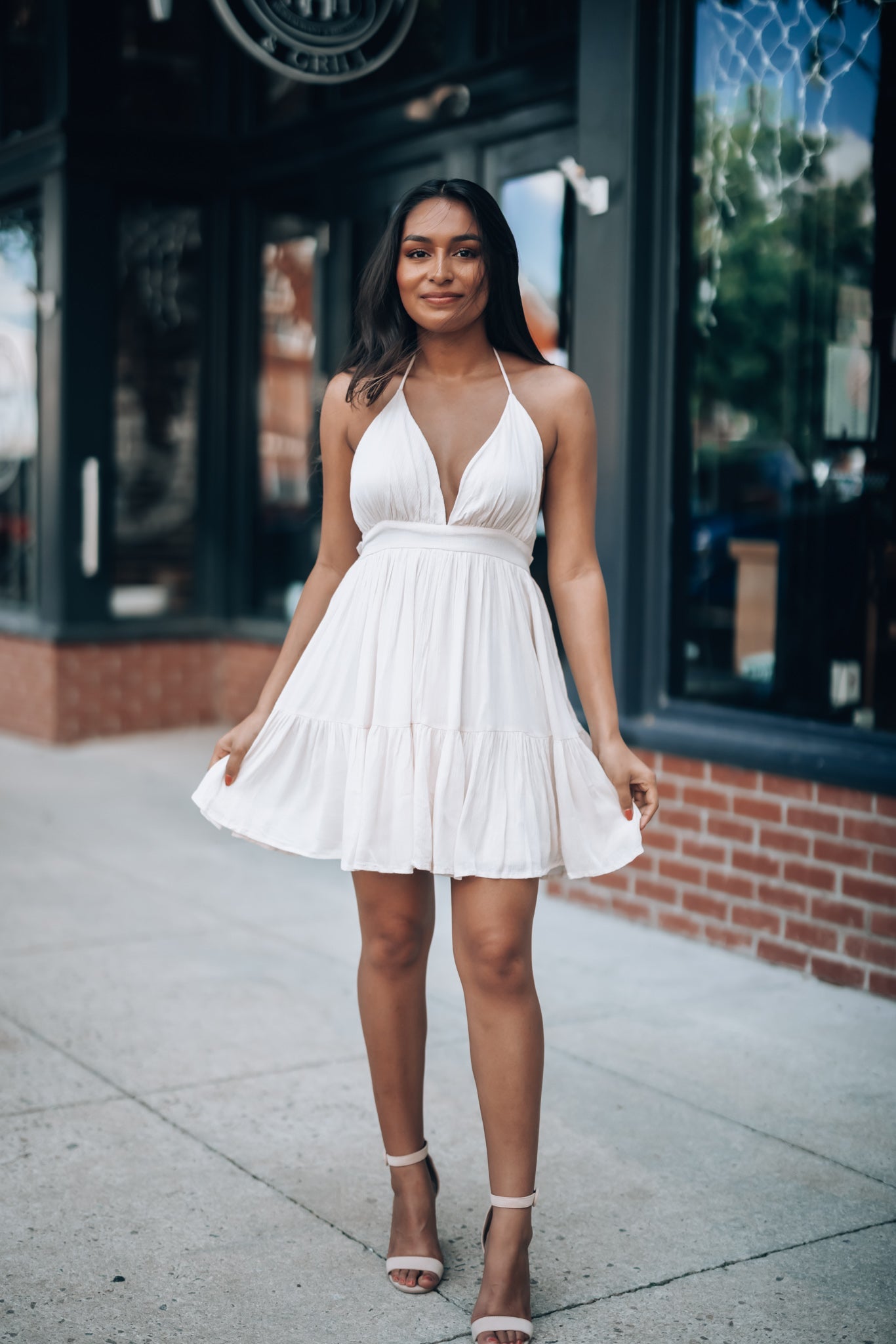Ryan Halter Mini Dress (Oatmeal) FINAL SALE