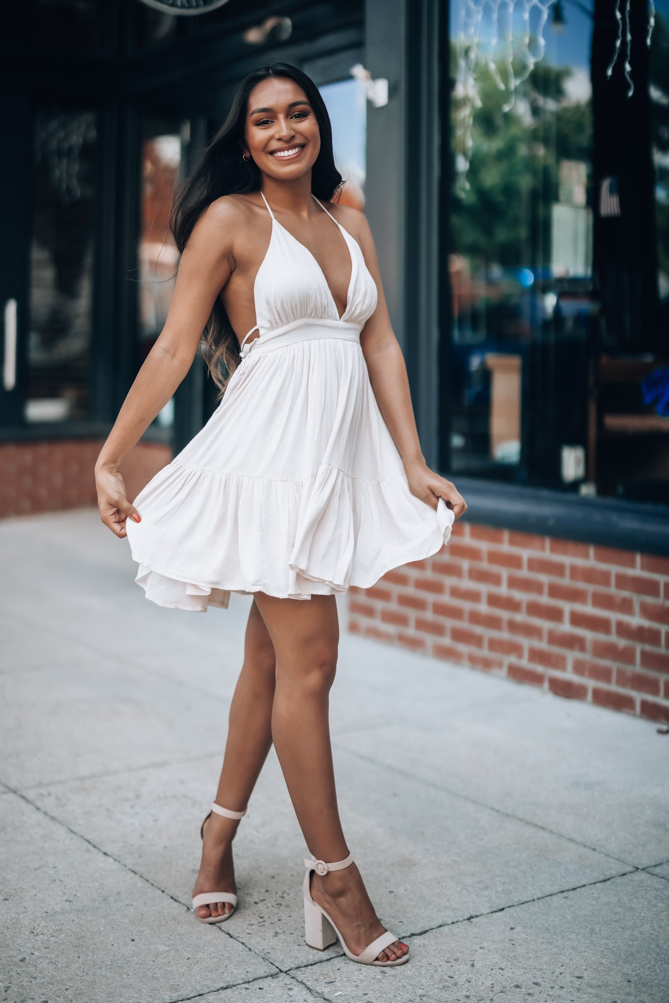 Ryan Halter Mini Dress (Oatmeal) FINAL SALE