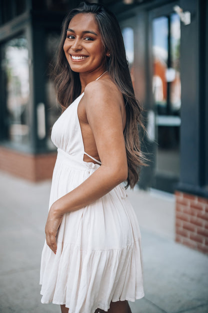 Ryan Halter Mini Dress (Oatmeal) FINAL SALE