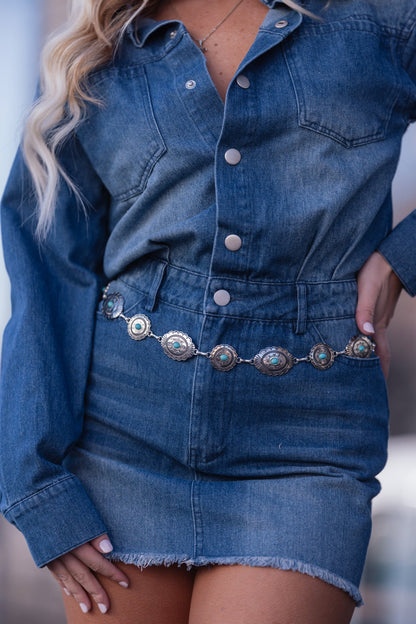All The Way Home Denim Dress