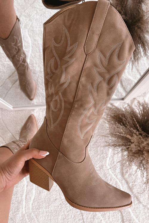Dreamer Cowboy Boots (Taupe)