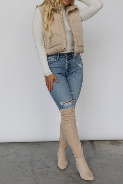 Essential Puffer Vest (Khaki)