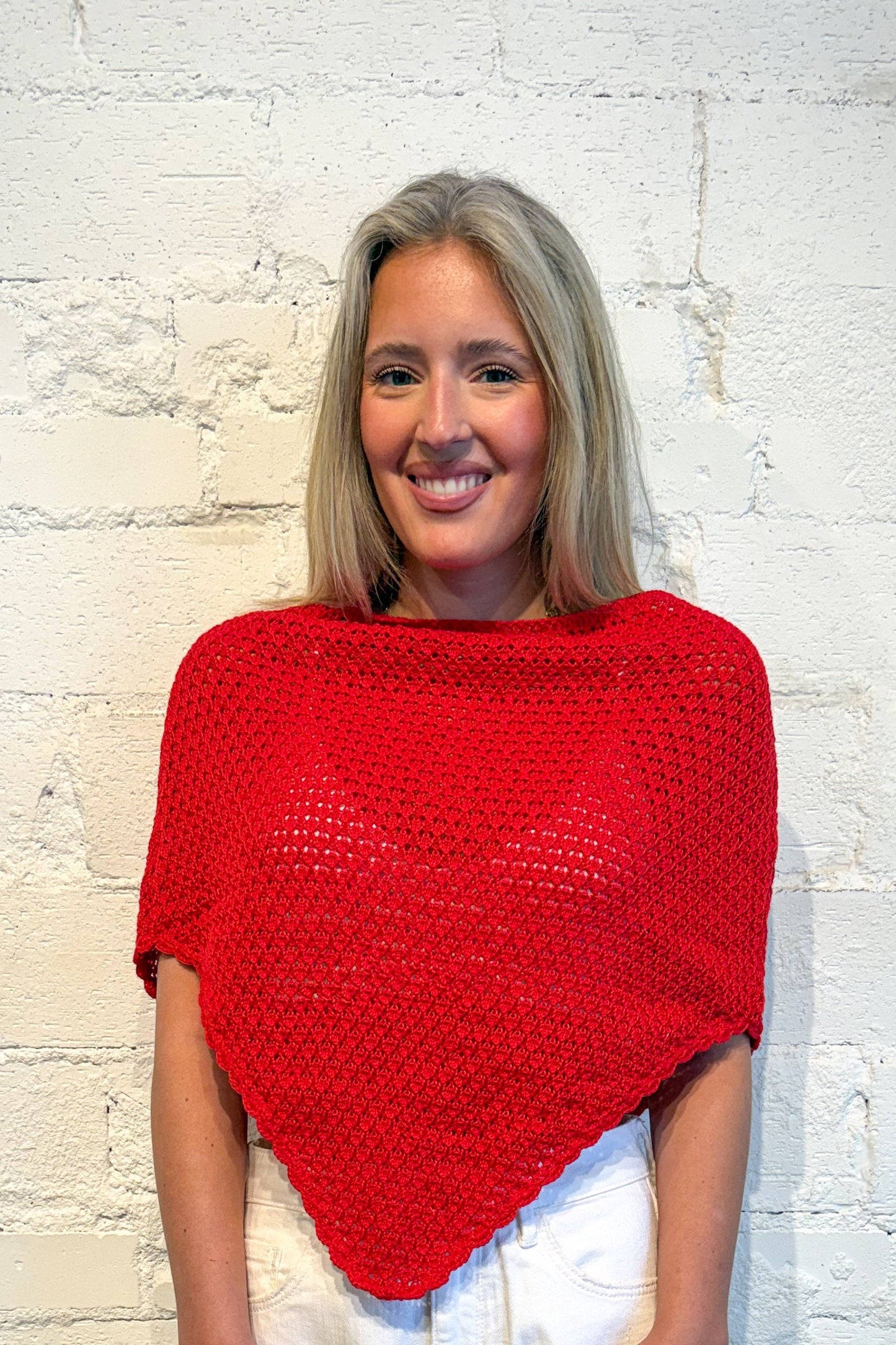 Solid Color Crochet Poncho