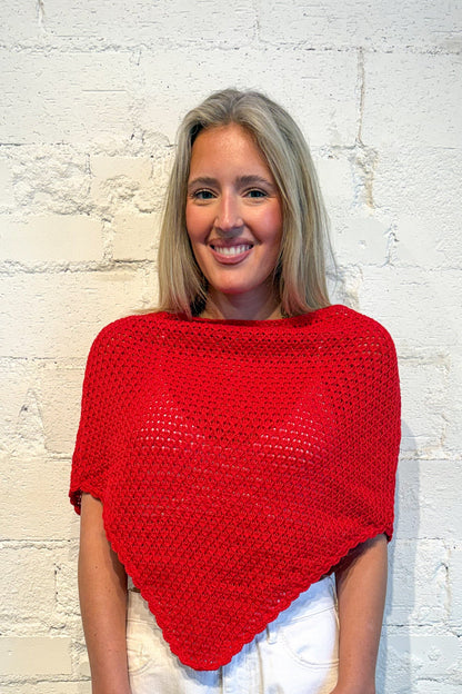 Solid Color Crochet Poncho