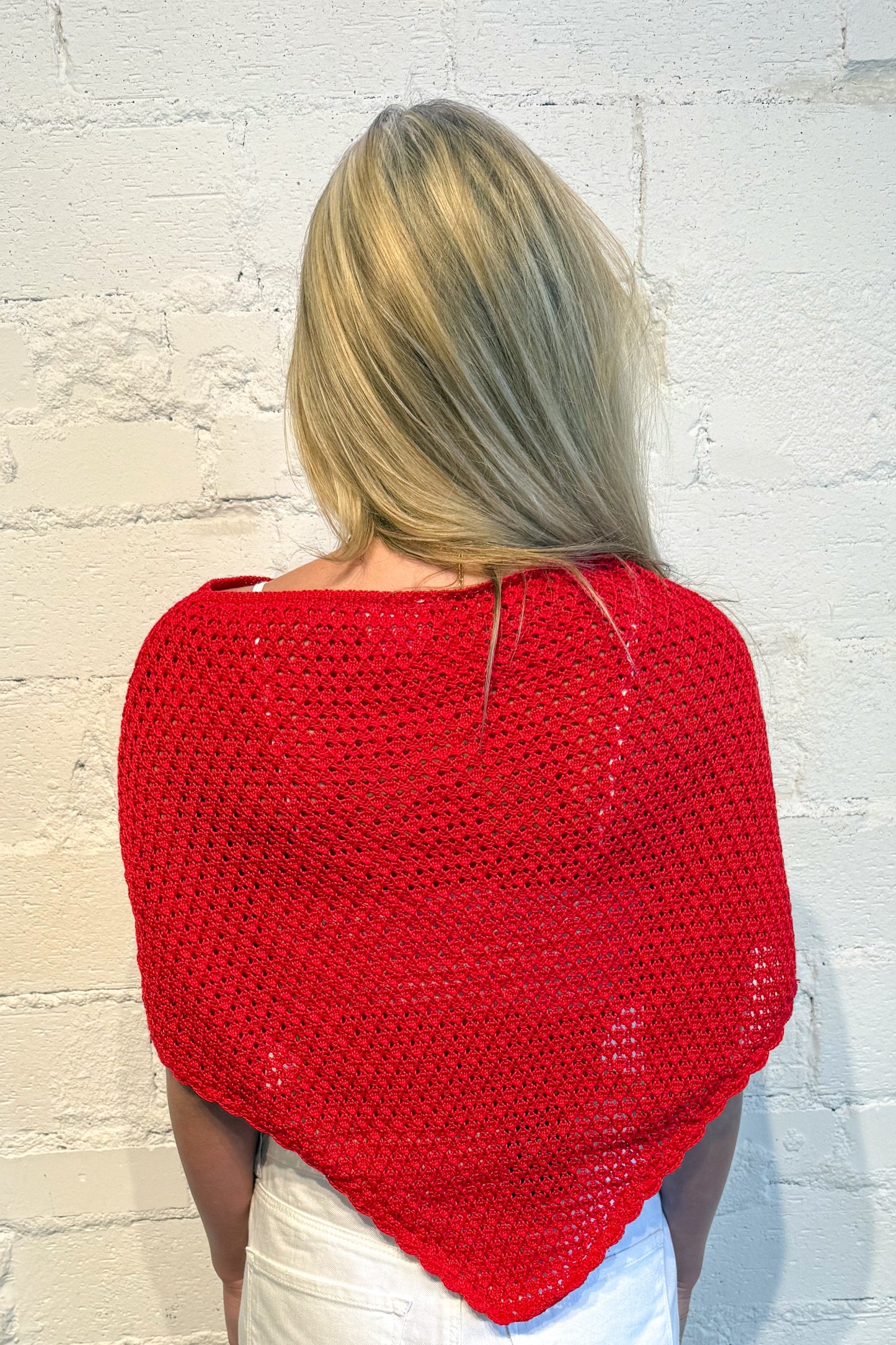 Solid Color Crochet Poncho