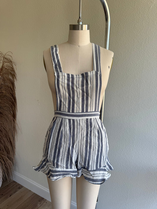 Striped Cotton Overalls WAREHOUSE FINAL SALE