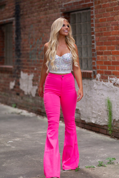 Knox Flare Jeans (Hot Pink)