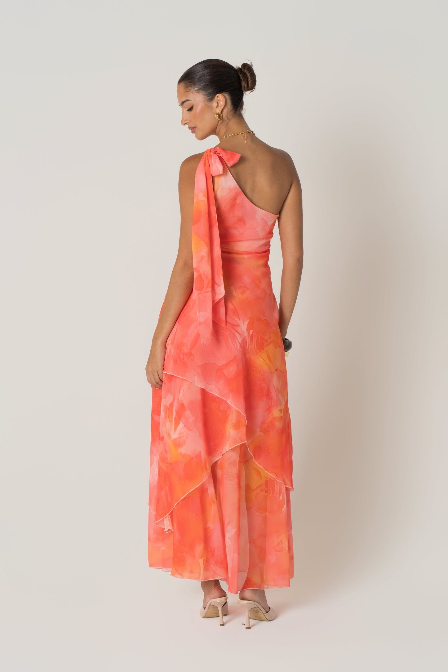 Liora One-Shoulder Layered Maxi Dress