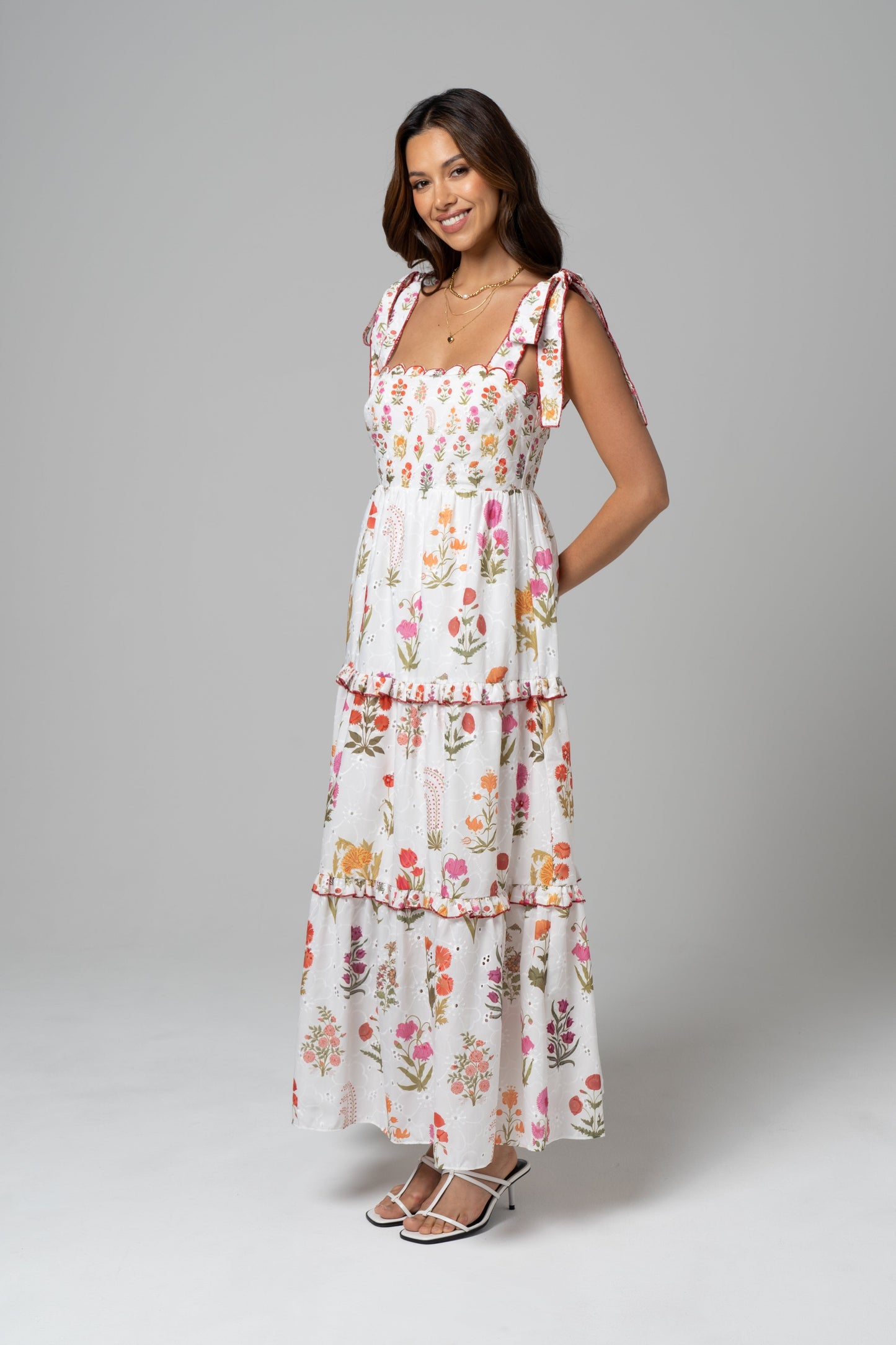 Ottilie Tie-Strap Floral Maxi Dress