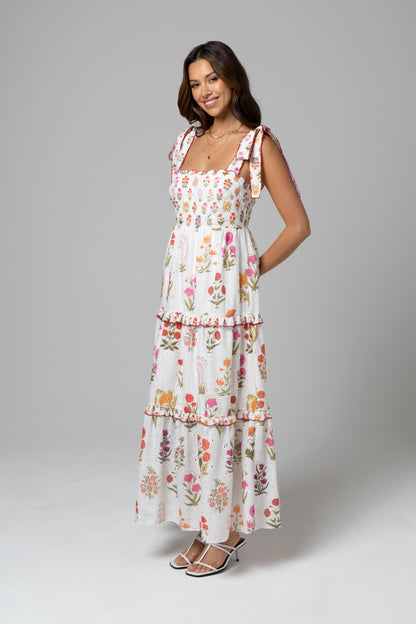 Ottilie Tie-Strap Floral Maxi Dress