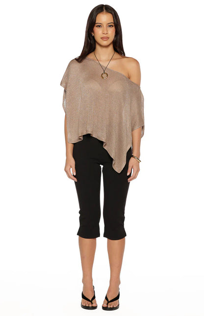 Pipa Metallic Knit Poncho