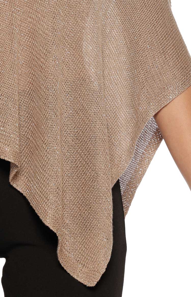Pipa Metallic Knit Poncho