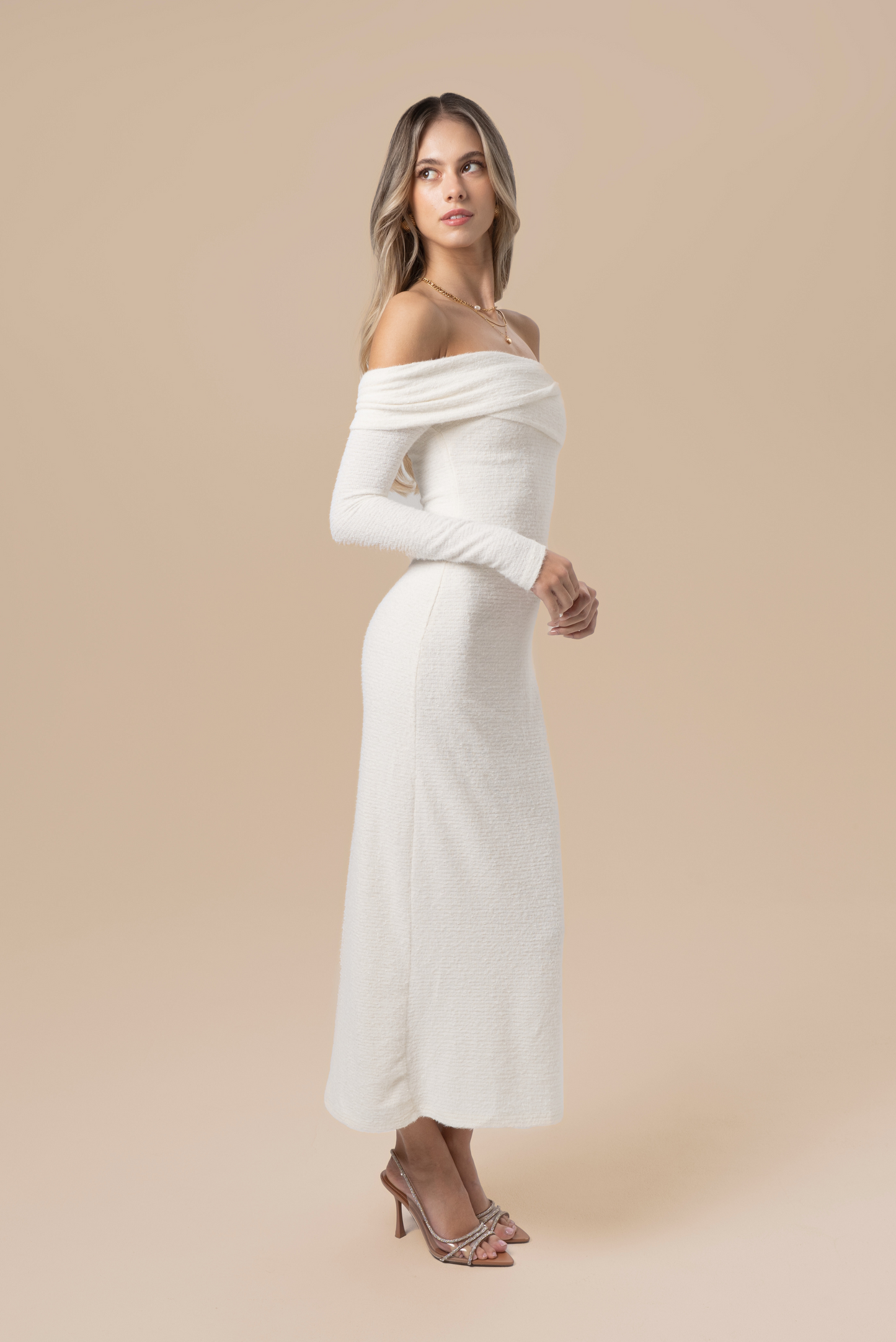 Romy Off-Shoulder Long Sleeve Knit Maxi