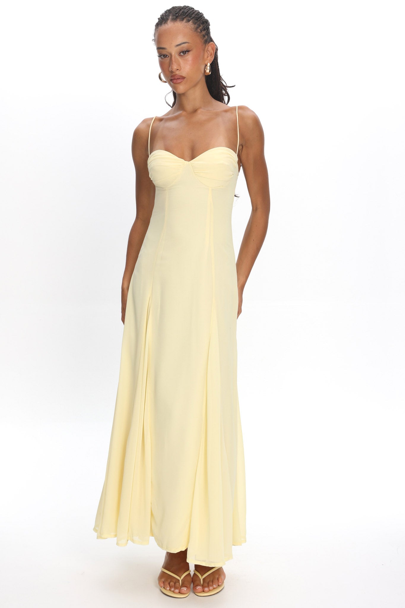 All Mine Godet Hem Maxi Dress Butter