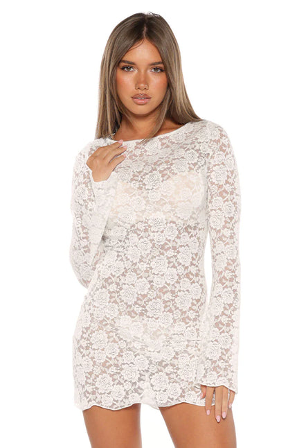Serina White Lace Mini Dress
