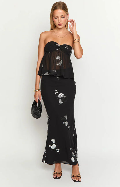 Shyla Black Maxi Skirt