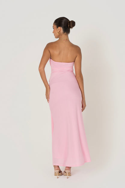 Sorelle Strapless Maxi Dress with Drape Detail