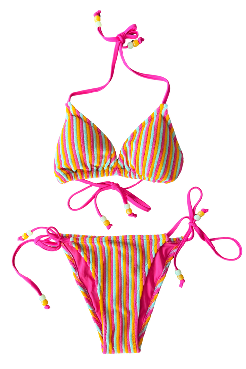 Summer Sunset Stripe Bikini Top