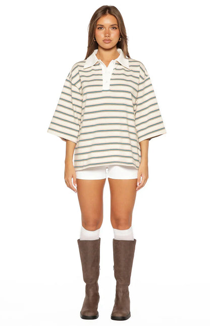 Tilda Green Stripe Polo Shirt