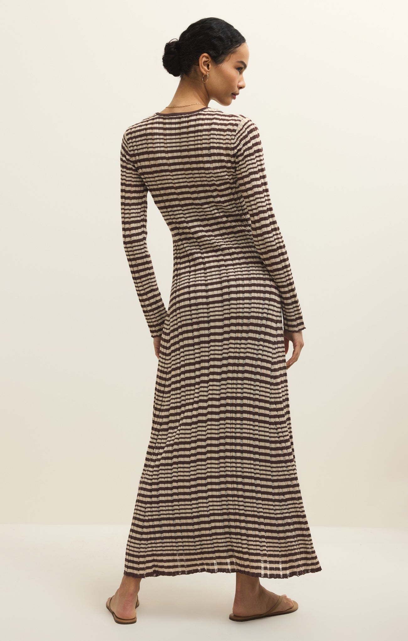 Rosetta Striped Rib Midi Dress