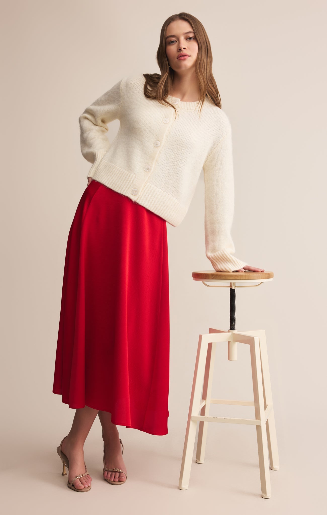 Northpointe Satin Midi Skirt