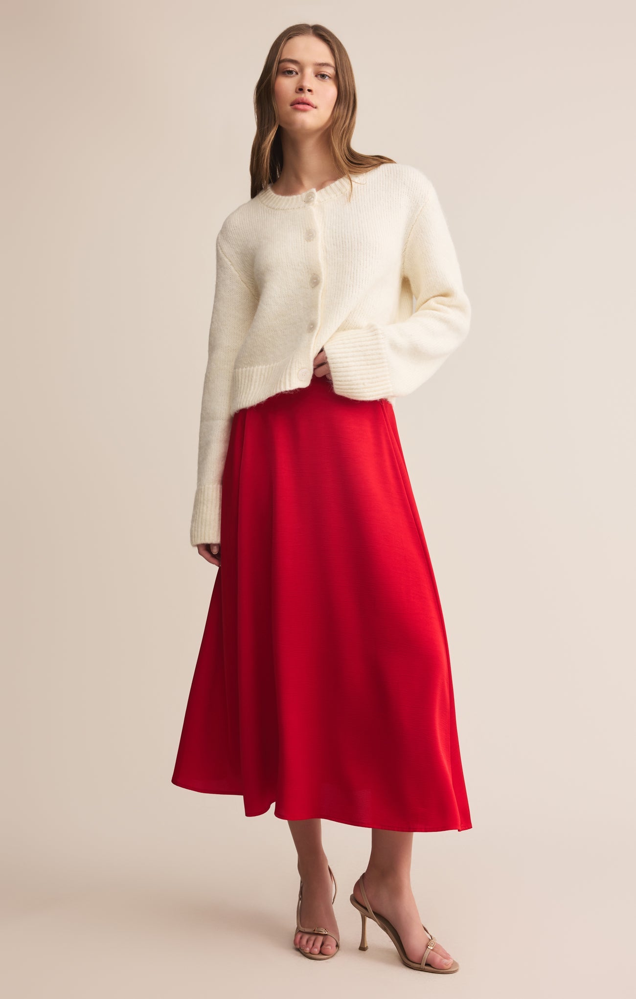 Northpointe Satin Midi Skirt
