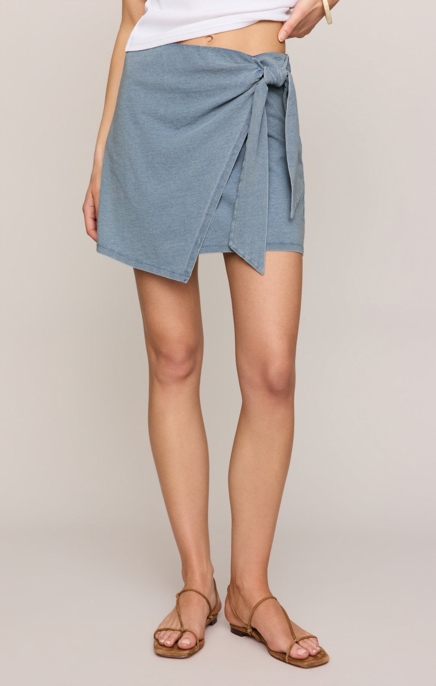 Sora Jersey Denim Mini Skirt