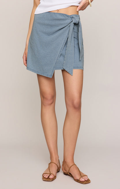 Sora Jersey Denim Mini Skirt