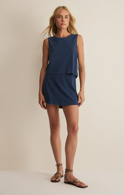 Gail Jersey Denim Mini Skirt