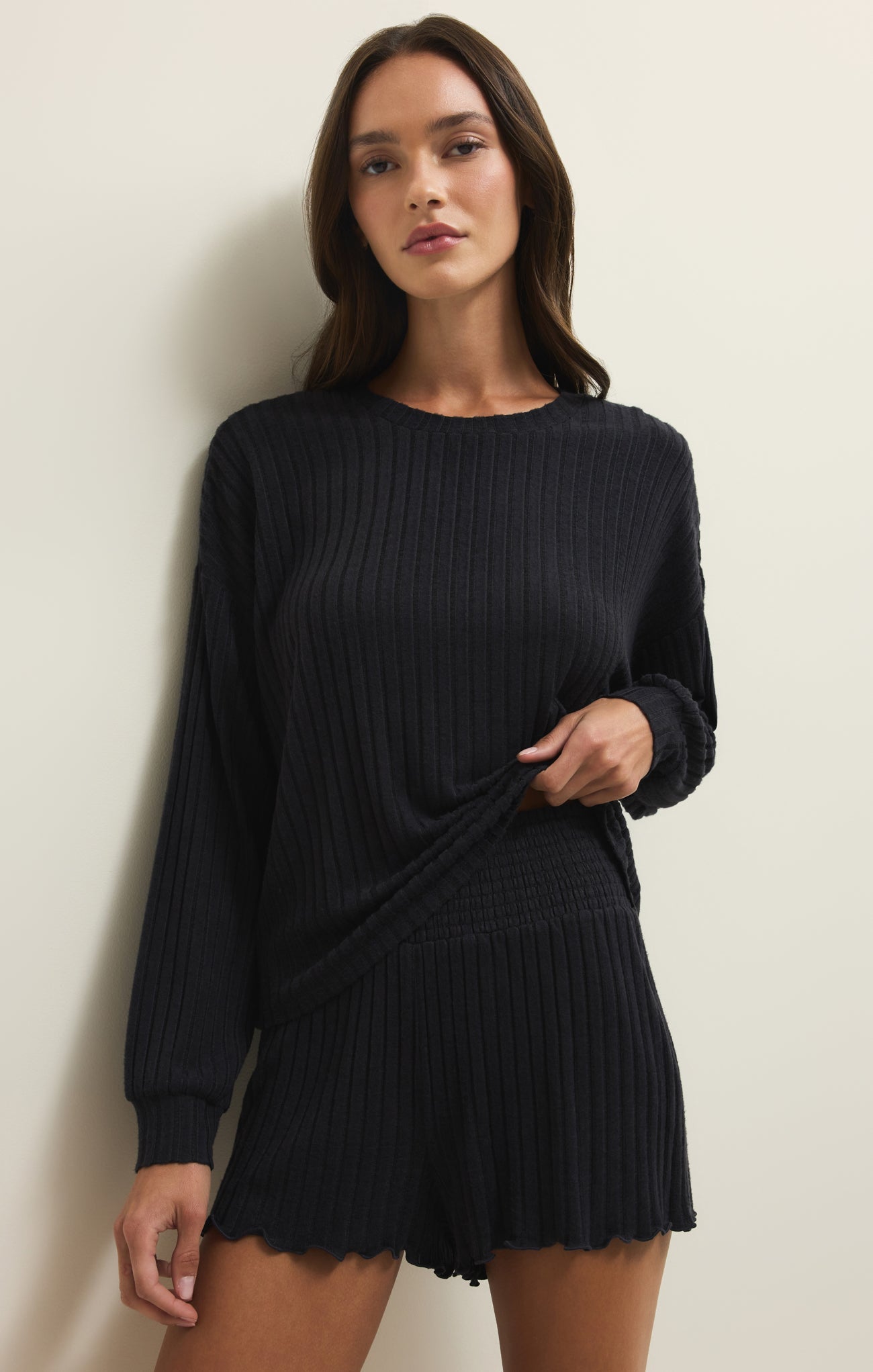 Daydream Silky Rib Long Sleeve Top