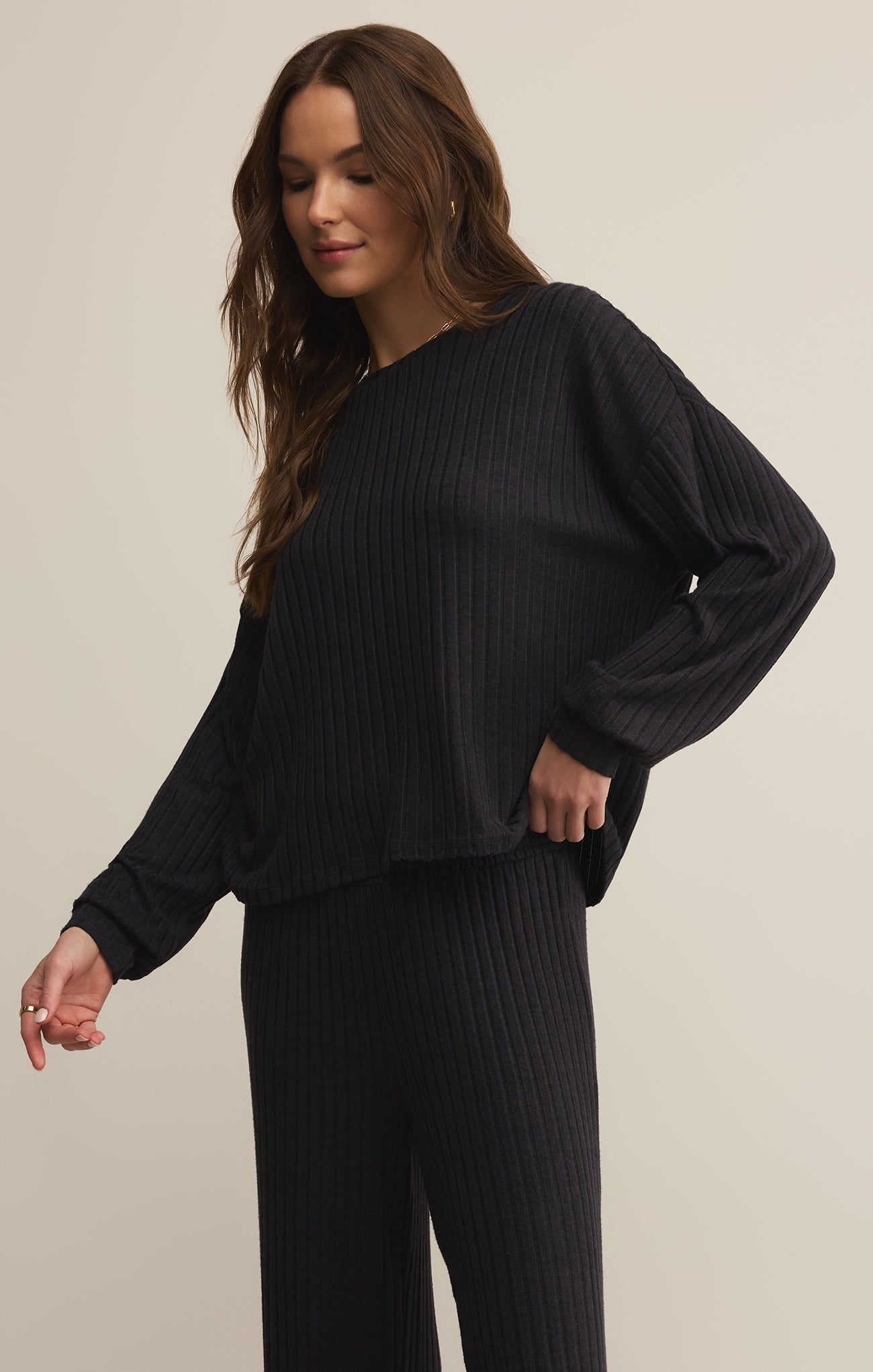 Daydream Silky Rib Long Sleeve Top