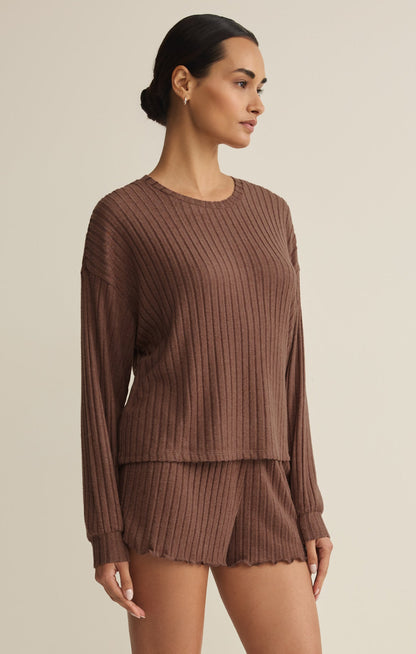 Daydream Silky Rib Long Sleeve Top