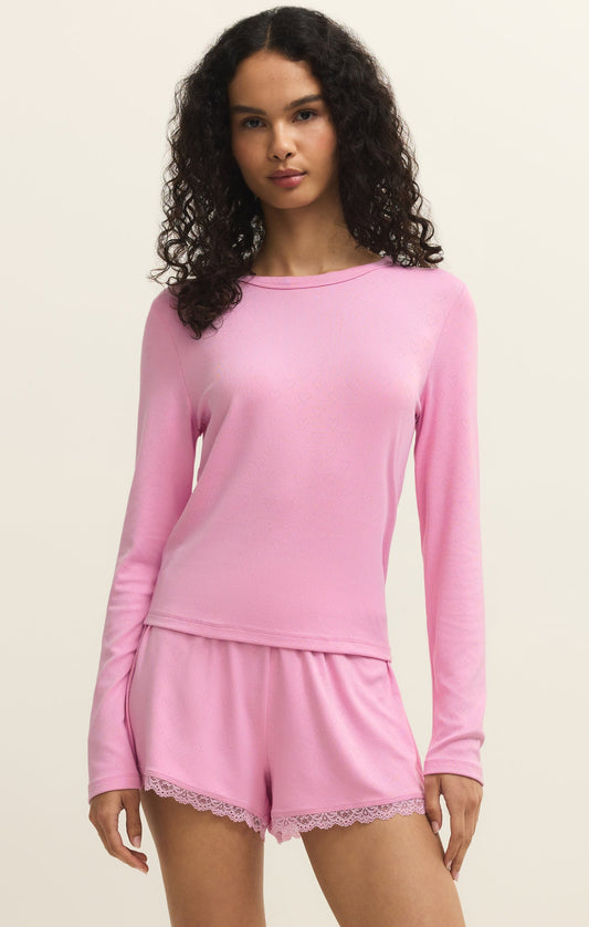 Maison Pointelle Long Sleeve Top