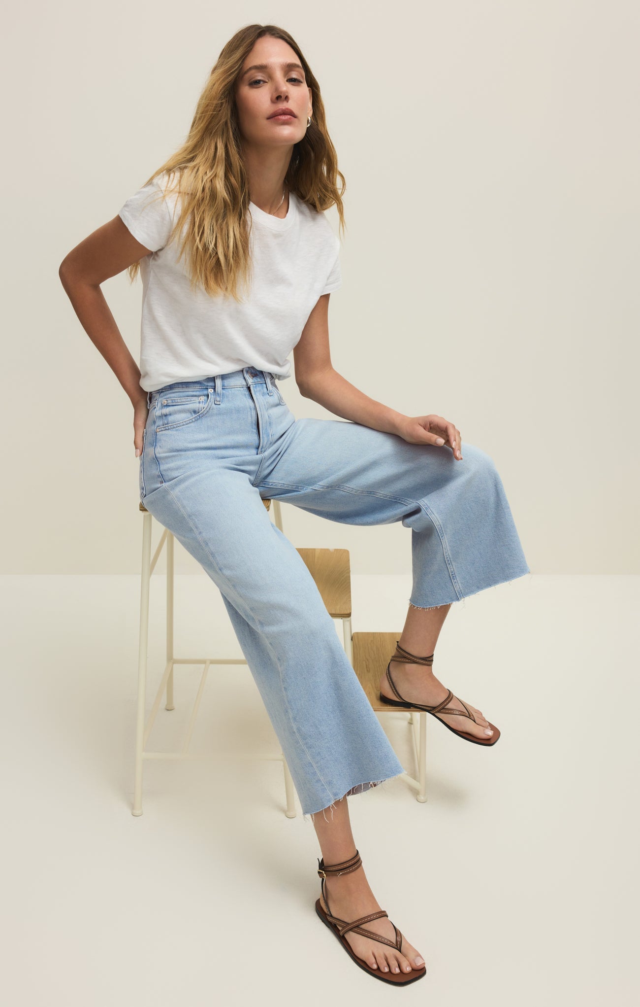 Nova High Rise Denim Crop Pant