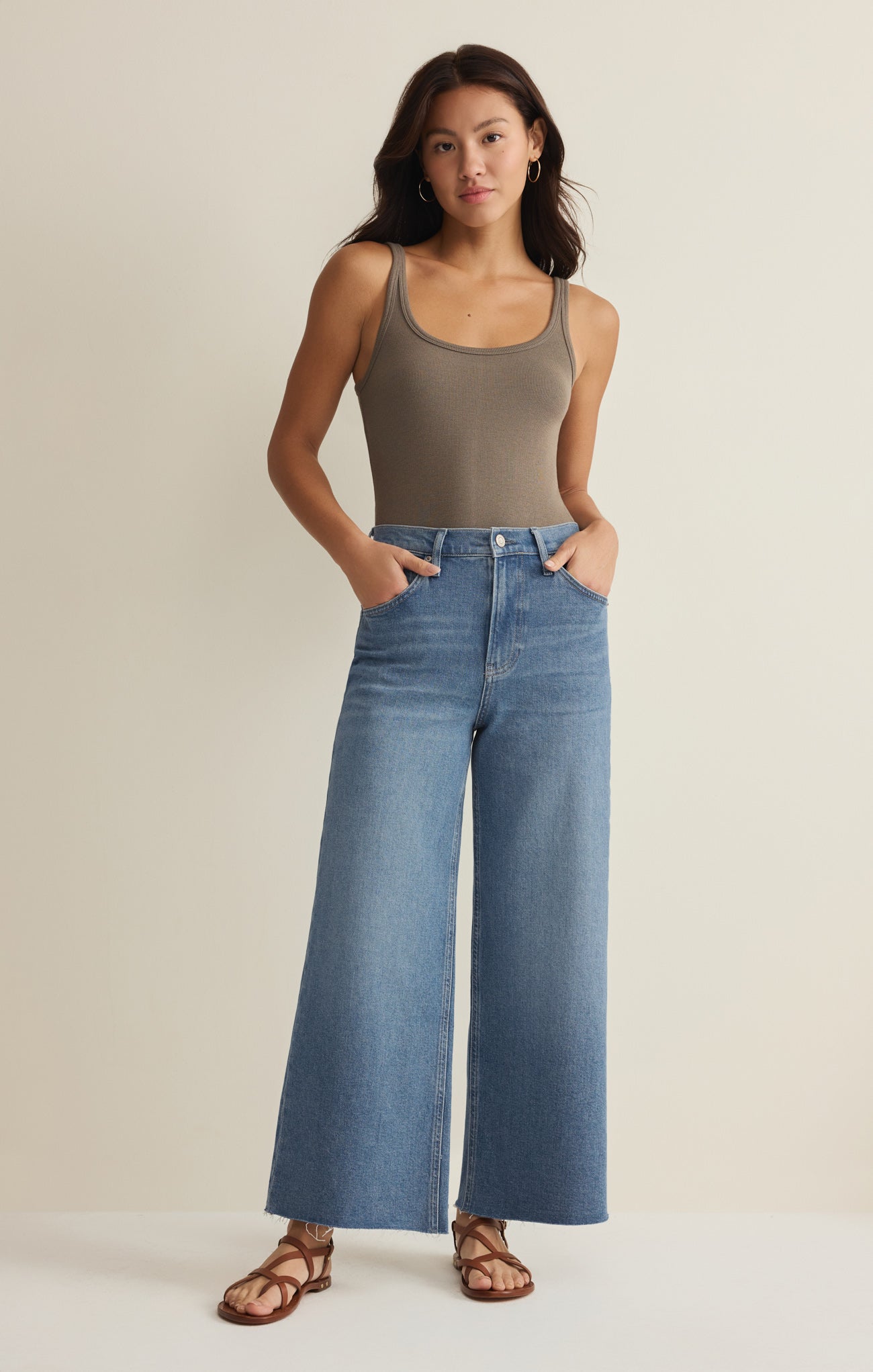 Nova High Rise Denim Crop Pant