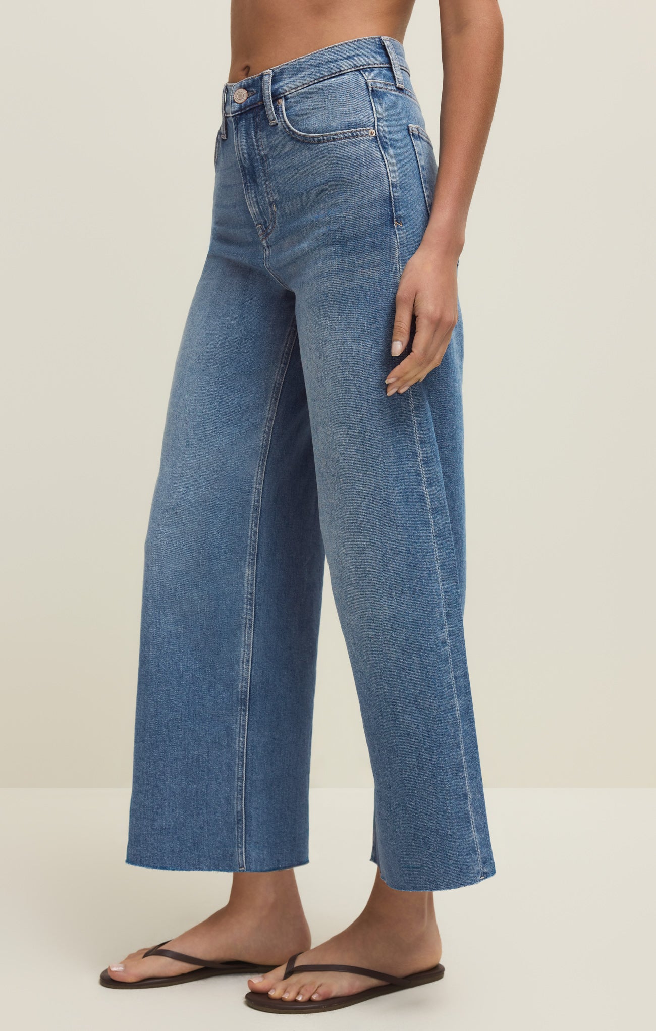 Nova High Rise Denim Crop Pant