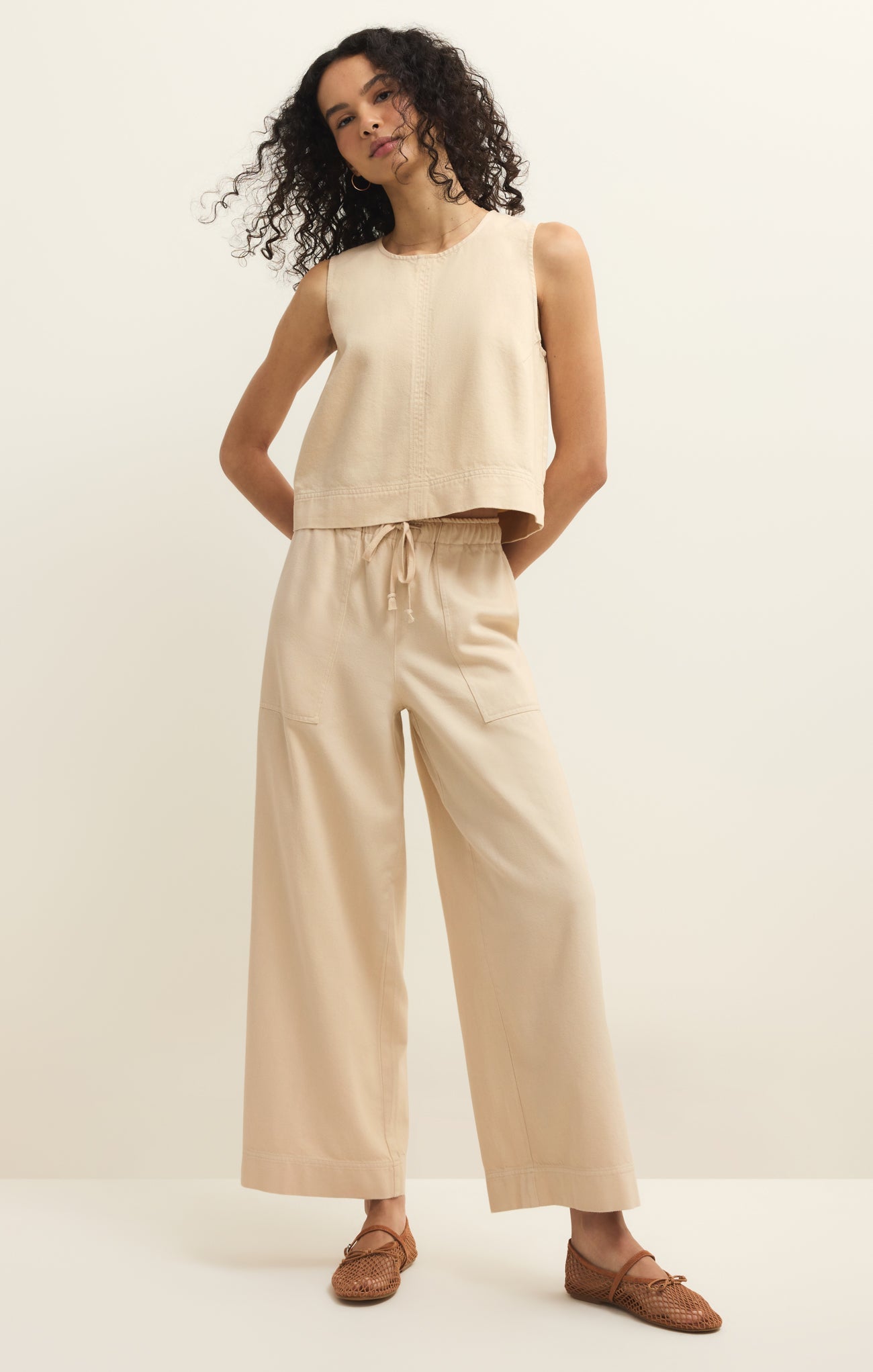 Daycation Twill Wide Leg Utility Pant