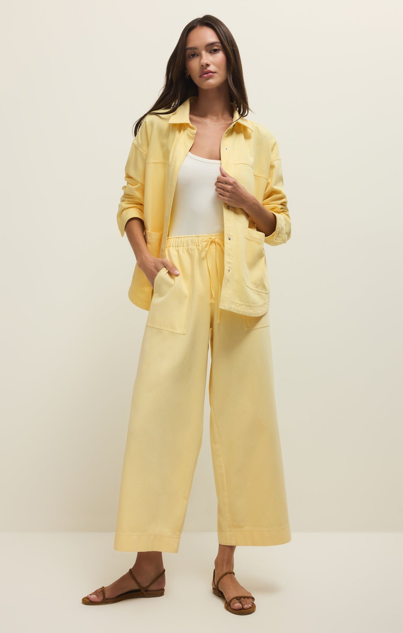 Daycation Twill Wide Leg Utility Pant