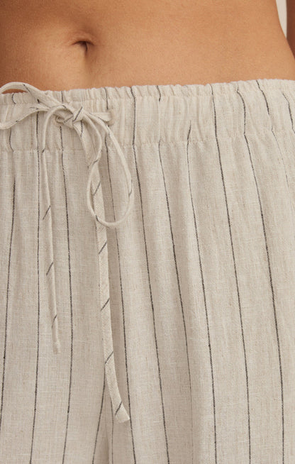 Henri Striped Linen Wide Leg Pant