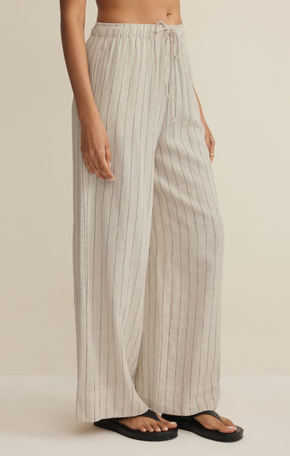 Henri Striped Linen Wide Leg Pant